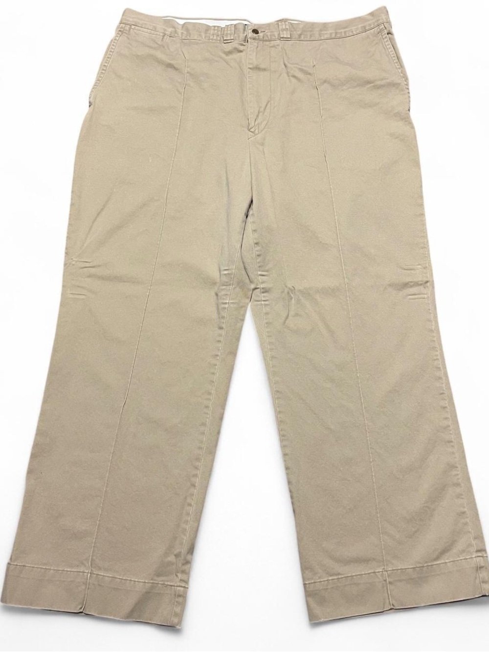 Polo Ralph Lauren Khaki Vintage Pleated Chino Pants Men's 42 X 30 100% Cotton
